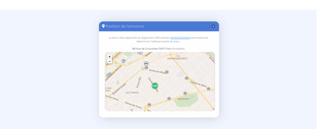 adresse exacte bien immobilier